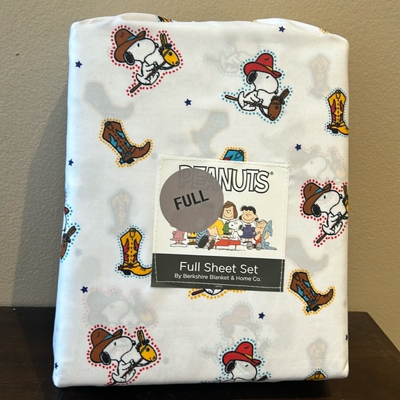 Berkshire Peanuts Snoopy Cowboy Western Rodeo Full Bed Sheet Set New - Picture 1 of 2